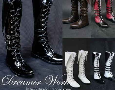 SD BJD娃娃鞋3分长筒靴帅气靴子，1/...