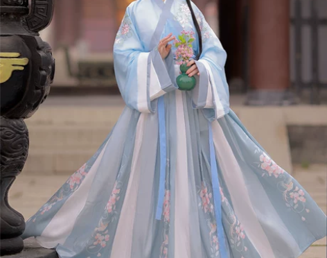 洛轻雅原创汉服女【兰莺】晋制中国风交领齐腰...