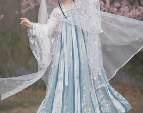 【花不误】茗月萱汉服女齐胸襦裙日常套装刺绣...