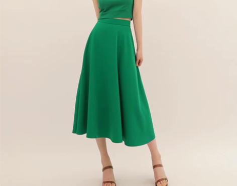 TANSSHOP五色半裙！高腰伞裙过膝大摆...