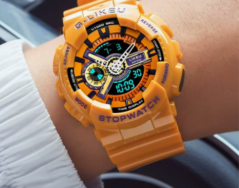 新款湖人球队概念手表男女士运动计时防水电子...