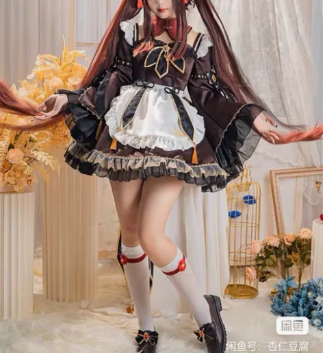 收悠窝窝胡桃女仆装l码 标价包邮衣服＋假发收