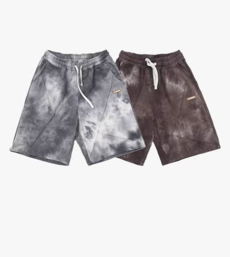 BD鹿家门新款夏季运动宽松跑步短裤男扎染渐...