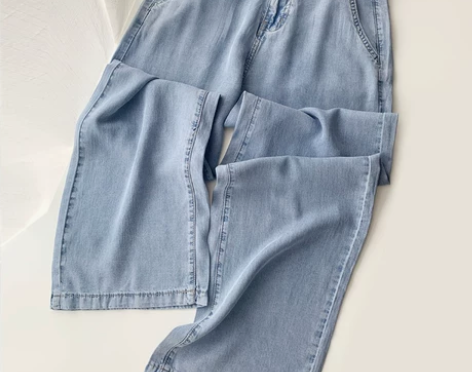 超软~冰丝春夏薄款系列！松紧腰天丝牛仔裤女...