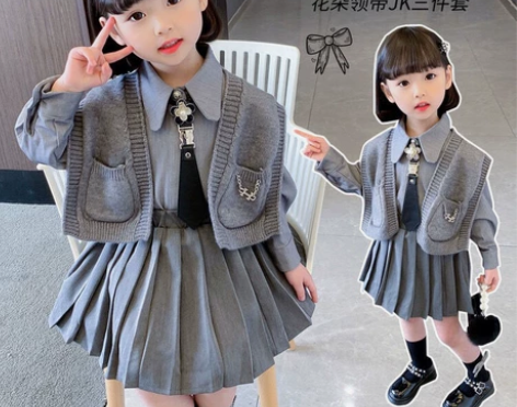 女童网红JK套装群春秋装洋气2022新款潮...