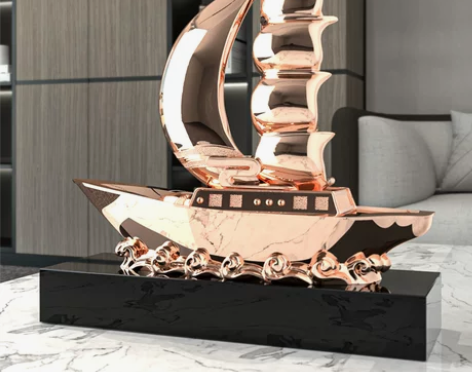 一帆风顺帆船摆件轻奢高档客厅酒柜装饰品家居...