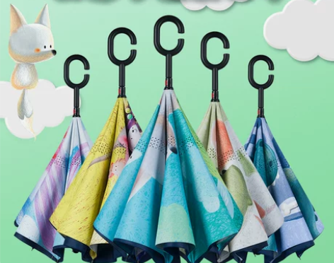 儿童雨伞男轻便卡通反向伞长柄伞女小学生大