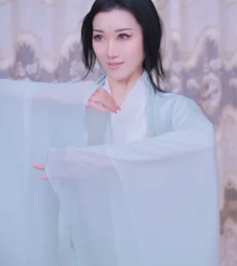 绿色直裾汉服女夏款上班穿古装魏晋风夏季古风...