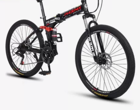 凤凰折叠山地车自行车男女成人学生26寸轻便...