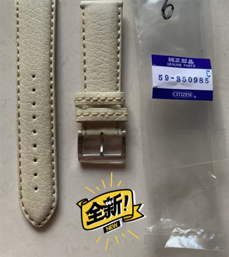 西铁城原装全新平口22mm通用真皮表带. ...