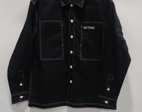 卡宾cabbeen黑色长袖衬衫男 撞色线路...