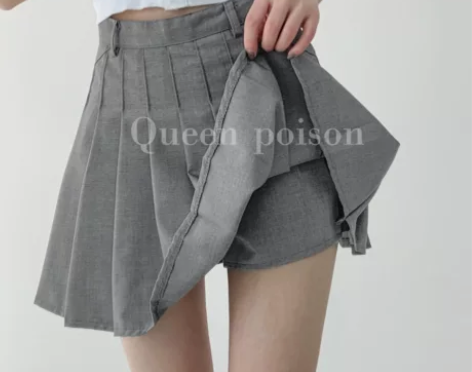 欧美复古ins风百褶裙女高腰显瘦防走光半身...