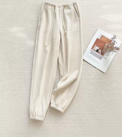 包邮 匠品条绒显瘦加绒保暖休闲裤  九分裤...