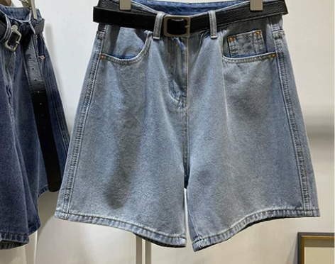 2022夏季新款休闲牛仔短裤女设计感小众别...