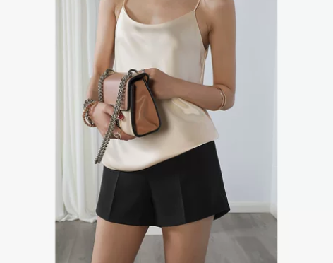 MooeLpom日本三醋酸真丝缎面吊带背心...