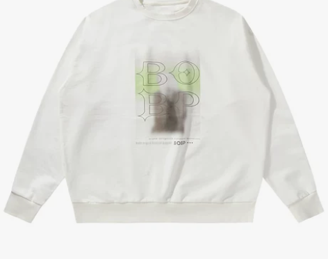 BOBP「模糊的呐喊」国潮新疆棉薄款圆领长...