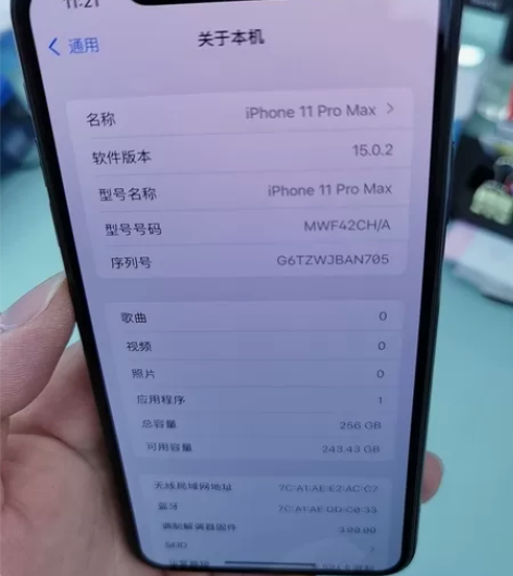 苹果11promax 256g绿色换过后玻...
