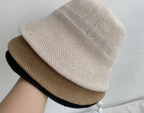 日本订单亚麻渔夫帽遮阳帽可折叠薄款夏季女