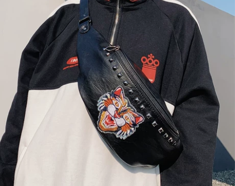 中国风个性男胸包青年胸前包 新款街头小包挎...