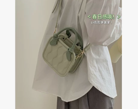 抹茶绿饼干包包女夏2021新款潮时尚手提小...