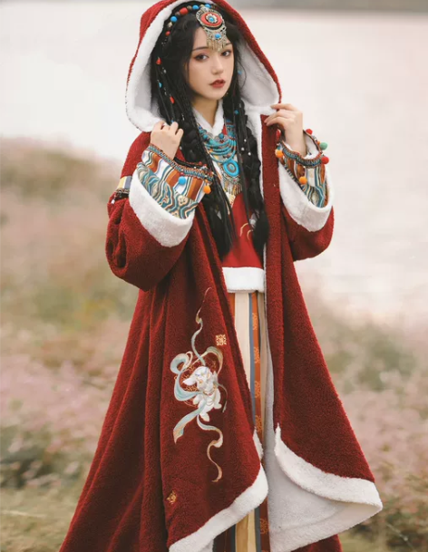 裳云兮汉服 刺绣国风女若兮异域少女藏风汉元...