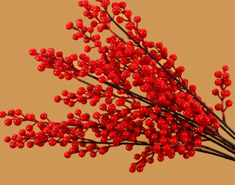 红果发财果仿真花摆件客厅冬青开业乔迁结婚