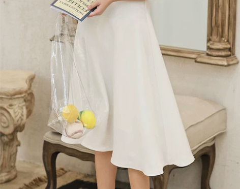 a字裙中长款夏装2019新款韩版复古高腰伞...