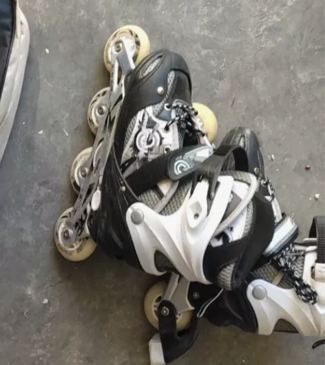 隆峰轮滑旱冰鞋，只穿了一次，练不会，不要了...