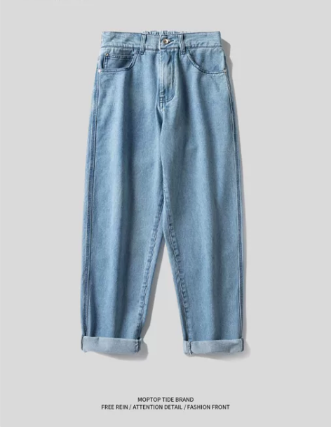 牛仔裤 牛仔长裤Mmoptop夏季男士宽松...