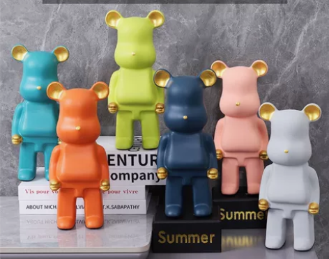 网红公仔陶瓷暴力熊摆件轻奢客厅电视柜玄关酒...