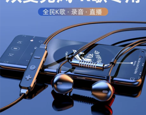 双麦克风声卡耳机有线耳塞式全民K歌直播监听唱歌录音type... 双麦克风声卡耳机有线耳塞式全民K歌直播监听唱歌录音type...