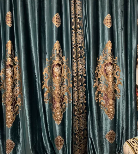 高级钻石绒精品窗帘，宽度4.4米对开，高度...