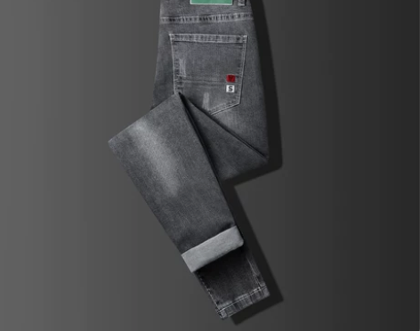 加绒加厚牛仔裤男秋冬款潮牌修身小脚2021...