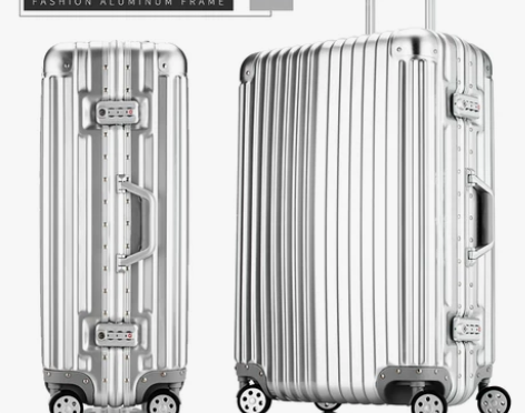 璐思迪拉杆箱铝框旅行箱玫瑰金行李箱万向轮男...