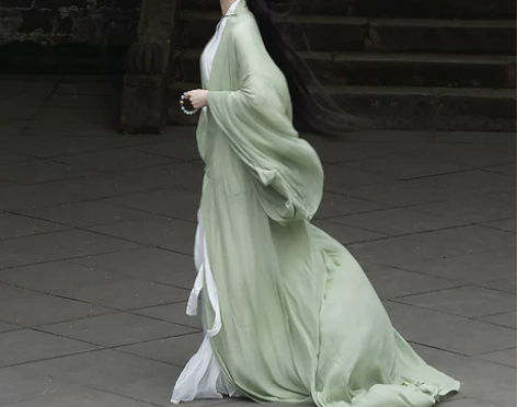 绿色直裾汉服女夏款中国风古装魏晋风夏季古风...