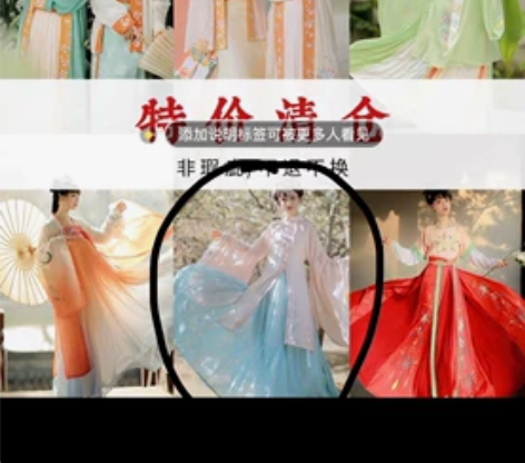 仙楚姬原创汉服，明制汉服，上粉刺绣，下蓝印花，全新整套，60...