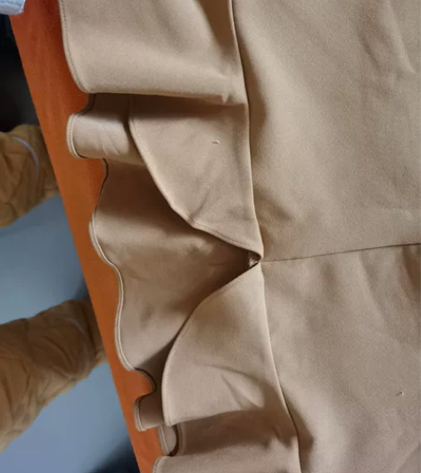 咖色高腰荷叶边包臀鱼尾裙 雪纺半身裙 s码...