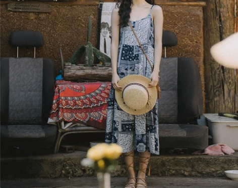 民族风裙 民族风长裙连衣裙云南西双版纳旅行...