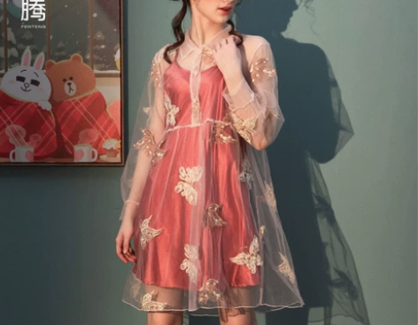 芬腾刺绣夏季睡衣两件套非优衣库歌瑞尔 ……...