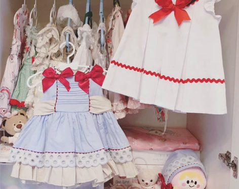 西班牙正版百天周岁女童套装24m衣服面包裤...