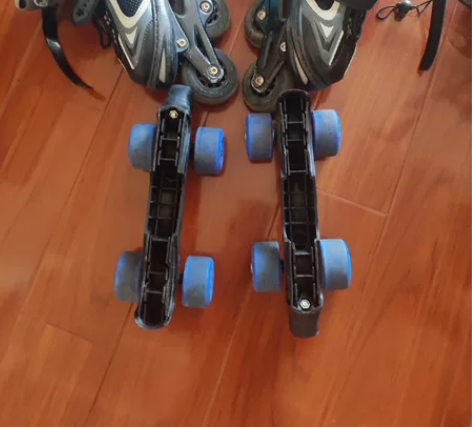 伴威二合一两用成人儿童单双排四轮溜冰鞋单排...