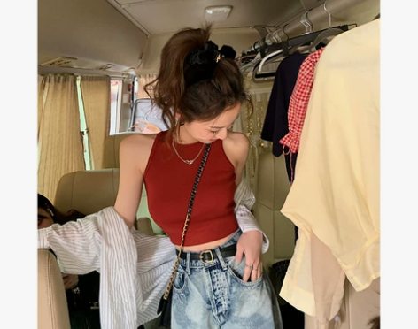 张大奕2022夏季新款背心女百搭外穿辣妹直...