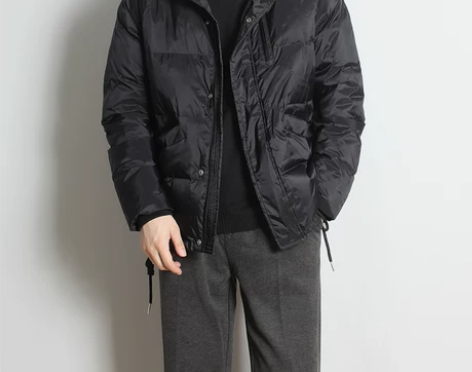 冬季轻熟风羽绒服男士轻薄白鸭绒外套男装立领...