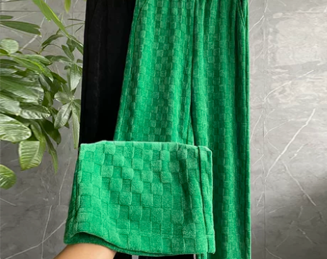 【跨年狂欢】雪尼尔灯芯绒阔腿裤加绒裤子女秋...