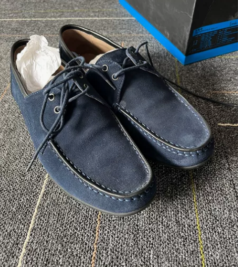 全新男士休闲反毛皮皮鞋 若干年前购买于热风...