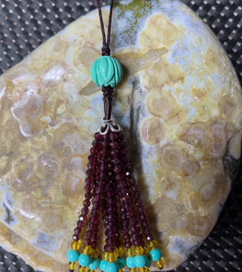 全新两款 刻面石榴石流苏 搭配925银流苏...