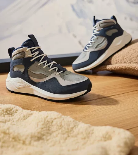 安踏男鞋棉鞋2022冬季高帮休闲鞋子加厚加...