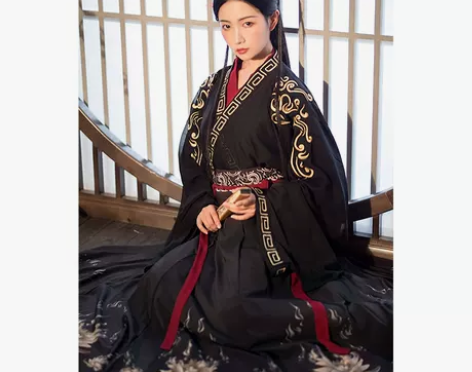 长安月下原创汉服鱼玄机黑白CP情侣款晋制交...