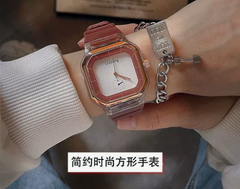 手表方形男女款ins高颜值小众设计运动风石...