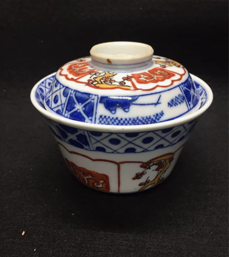 日本回流老九谷。有田烧。老伊万里风。釉下青...